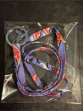 Vera Bradley Fabric Landyard - Purple Floral Mural Garden (BRAND NEW!) 
Keychain